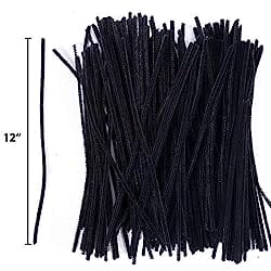 Black Fuzzy Sticks 200 Pieces