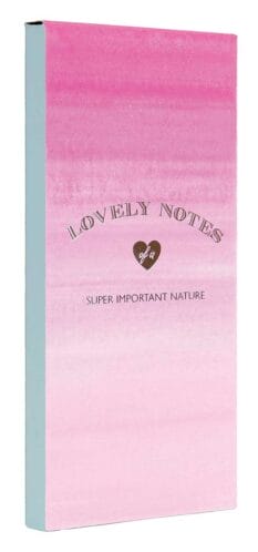 angled view of Lovely Notes notepad
