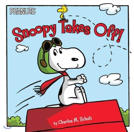 Book cover for Peanuts Snoopy Takes Off by Charles M. Schulz