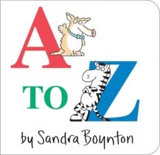 board book cover of A to Z by Sandra Boynton