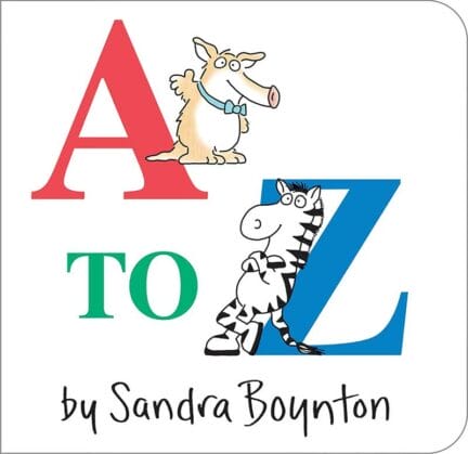 board book cover of A to Z by Sandra Boynton