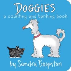 board book cover of Doggies by Sandra Boynton