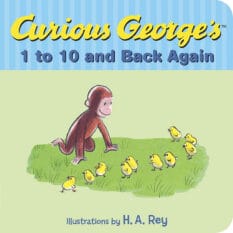 board book cover for Curious George's 1 to 10 and Back Again