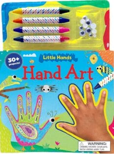 cover for Little Hands Hand Art with crayons and googly eyes
