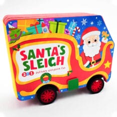 Santa's Sleigh: 2-in-1 Storybook with Pull-Back Wheels
