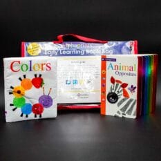 Alphaprints Early Learning Book Bag with Colors cloth book and Animals board book