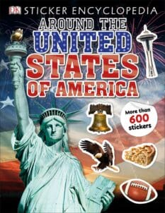 Book cover for Sticker Encyclopedia: Around the United States by DK Publishing