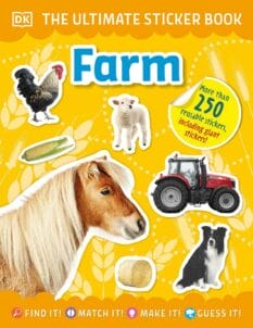 Book cover for the Ultimate Sticker Book Farm by DK Publishing