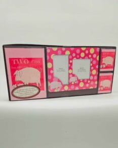 Three little pigs gift set with note cards, gift tags, and magnetic frames